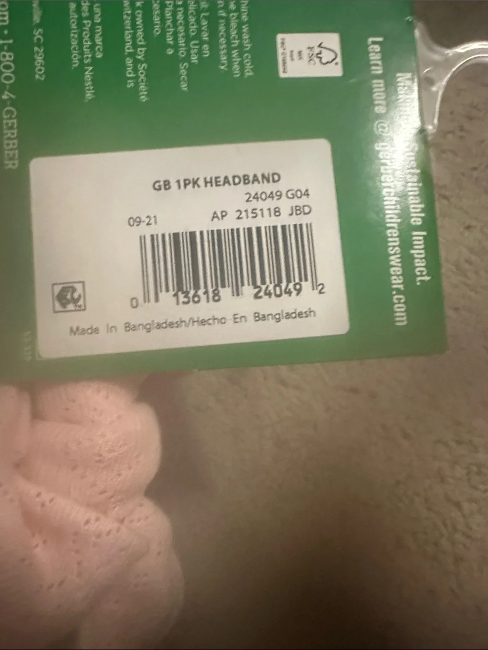 Modern moments brand new never opened or used baby girl headband NB-12 months!